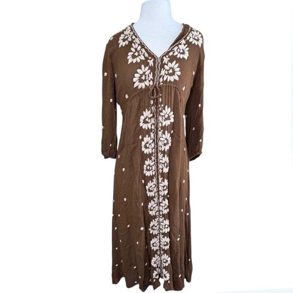 Free People Embroidered Fable Floral Midi Dress - Picture 3 of 15